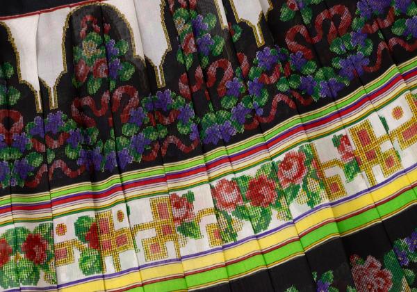 GIANNI VERSACE Flower Print Pleated Skirt Multi Size 42