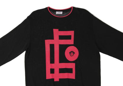 GIANNI VERSACE Bicolor Medusa Embroidered Sweater Size 46