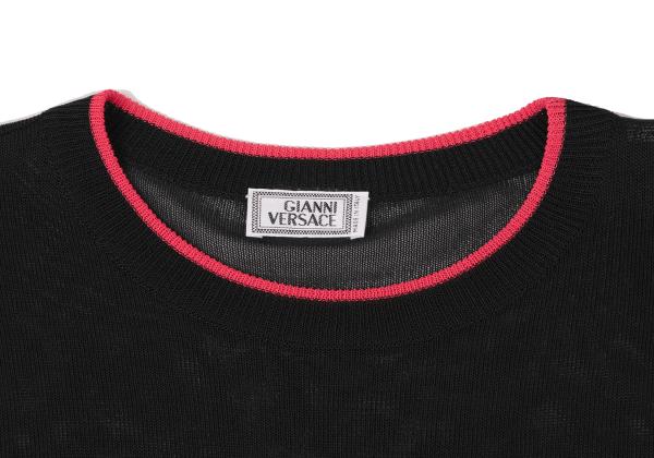GIANNI VERSACE Bicolor Medusa Embroidered Sweater Size 46