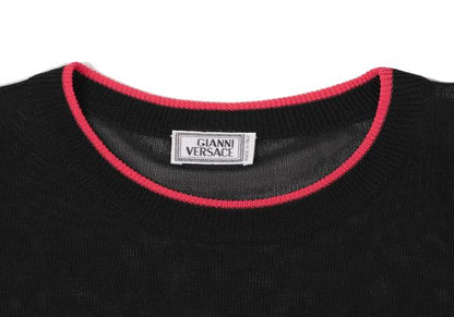 GIANNI VERSACE Bicolor Medusa Embroidered Sweater Size 46
