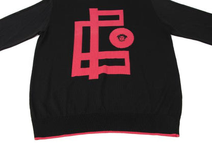 GIANNI VERSACE Bicolor Medusa Embroidered Sweater Size 46