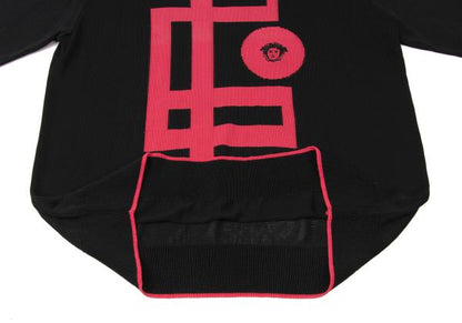 GIANNI VERSACE Bicolor Medusa Embroidered Sweater Size 46