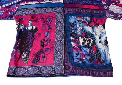GIANNI VERSACE Silk All-Over Print Short Shirt Multi Size M