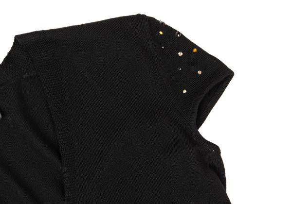 GIANNI VERSACE Bijou V-Neck Wool Sweater Black Size 44