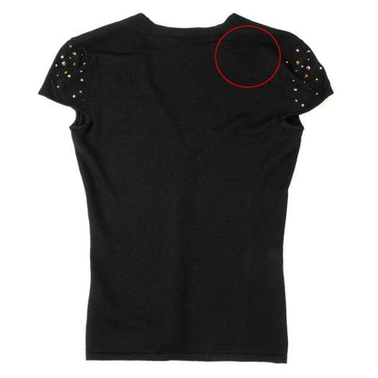 GIANNI VERSACE Bijou V-Neck Wool Sweater Black Size 44