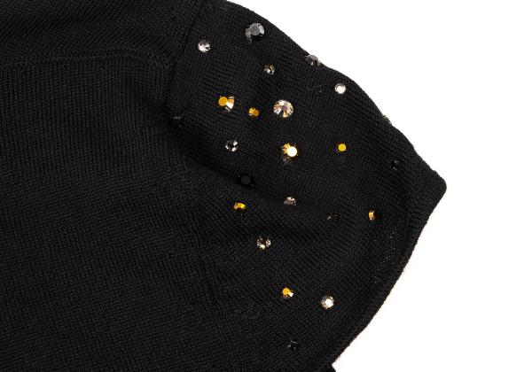 GIANNI VERSACE Bijou V-Neck Wool Sweater Black Size 44
