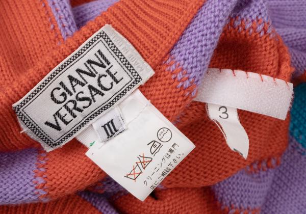 GIANNI VERSACE Block Pattern Sweater Multi-Color Size 3
