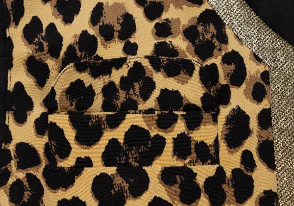 GIANNI VERSACE Lame Leopard Print Zip Vest Beige Size 38
