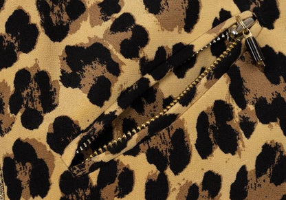 GIANNI VERSACE Lame Leopard Print Zip Vest Beige Size 38