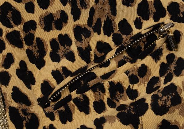 GIANNI VERSACE Lame Leopard Print Zip Vest Beige Size 38