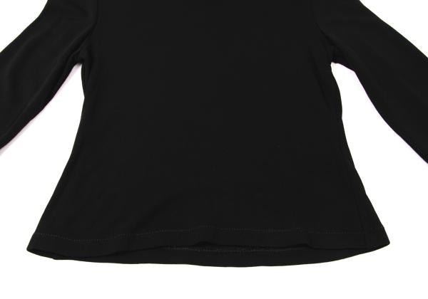 GIANNI VERSACE Black Rayon Embroidered Mock Neck Top Size 40