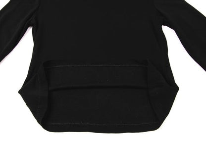GIANNI VERSACE Black Rayon Embroidered Mock Neck Top Size 40