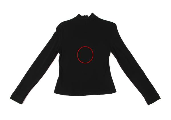 GIANNI VERSACE Black Rayon Embroidered Mock Neck Top Size 40