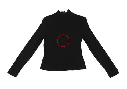 GIANNI VERSACE Black Rayon Embroidered Mock Neck Top Size 40