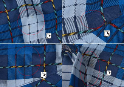 VERSACE SPORT Silk Check Button-Up Shirt Blue Size 40