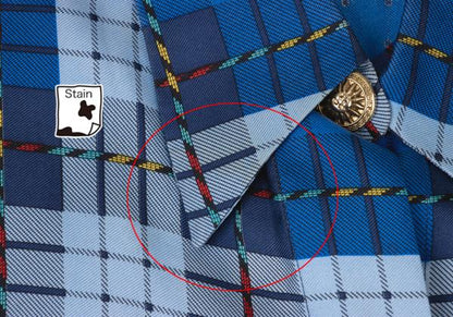 VERSACE SPORT Silk Check Button-Up Shirt Blue Size 40