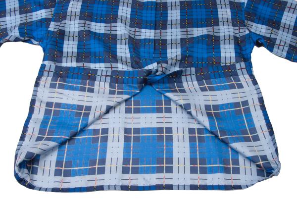 VERSACE SPORT Silk Check Button-Up Shirt Blue Size 40