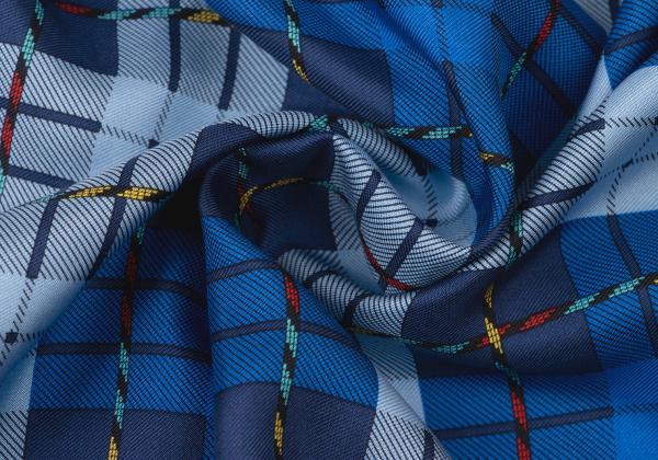 VERSACE SPORT Silk Check Button-Up Shirt Blue Size 40