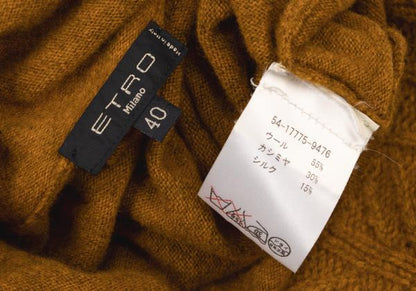 ETRO Cashmere Wool High Neck Sweater Camel Size 40