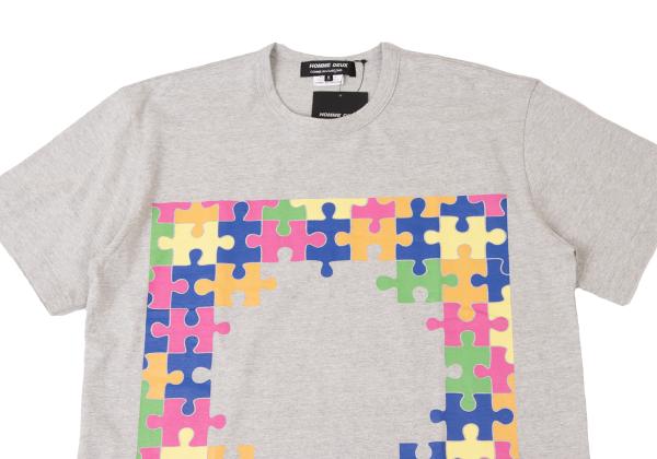 COMME des GARCONS HOMME DEUX 24SS Gray Print T-Shirt Size M