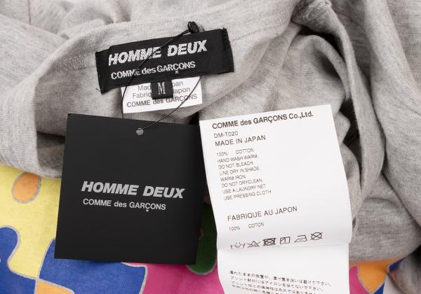 COMME des GARCONS HOMME DEUX 24SS Gray Print T-Shirt Size M