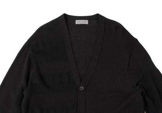 Yohji Yamamoto POUR HOMME 24SS Border Cardigan Black Size 3