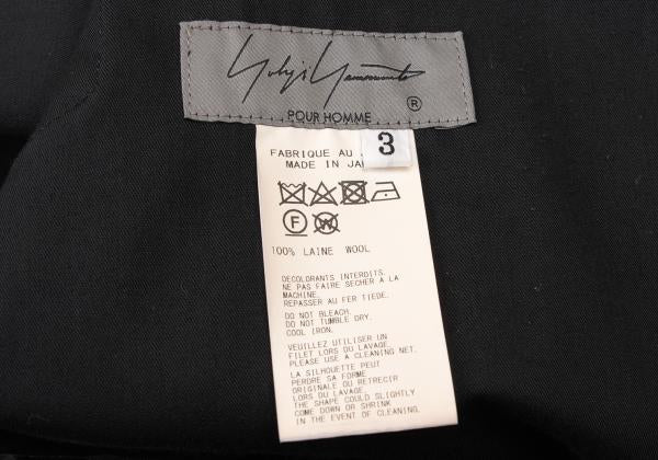 Yohji Yamamoto POUR HOMME 21SS Wool Pants Black Size 3