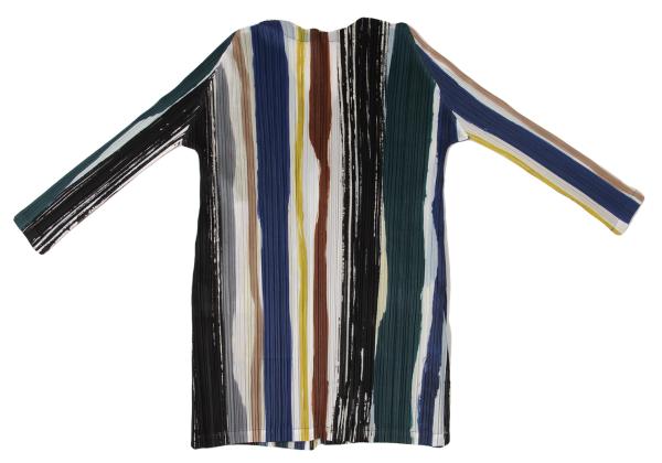 PLEATS PLEASE Leaf Vein 21SS Multi Stripe Long Jacket Size 3