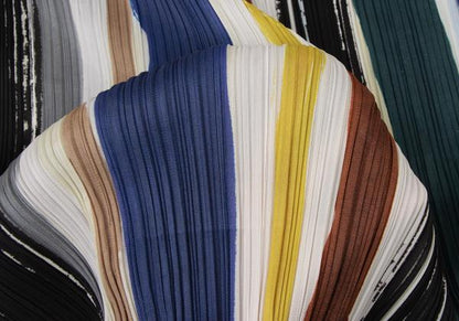PLEATS PLEASE Leaf Vein 21SS Multi Stripe Long Jacket Size 3