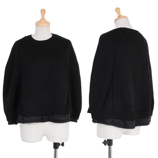 COMME des GARCONS Quilted Layered Wool Poncho Black Size M