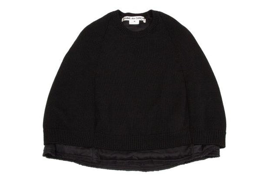 COMME des GARCONS Quilted Layered Wool Poncho Black Size M