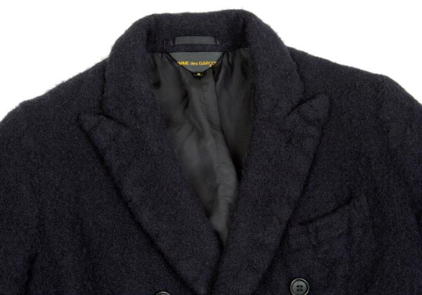 COMME des GARCONS Boiled Wool Double Jacket Blue Size S