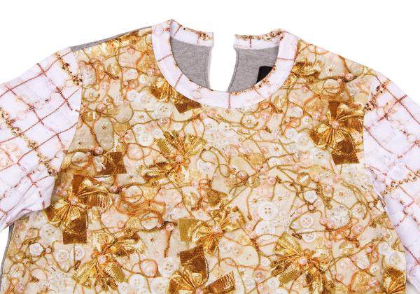 COMME des GARCONS Bijou Print Mixed Sleeve Shirt Size S