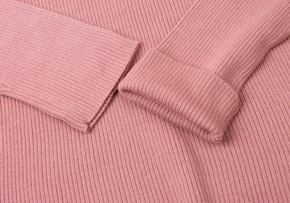 Jean Paul GAULTIER HOMME Wool Rib Sweater Pink Size 48