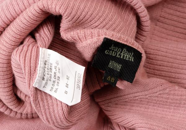 Jean Paul GAULTIER HOMME Wool Rib Sweater Pink Size 48