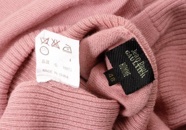 Jean Paul GAULTIER HOMME Wool Rib Sweater Pink Size 48