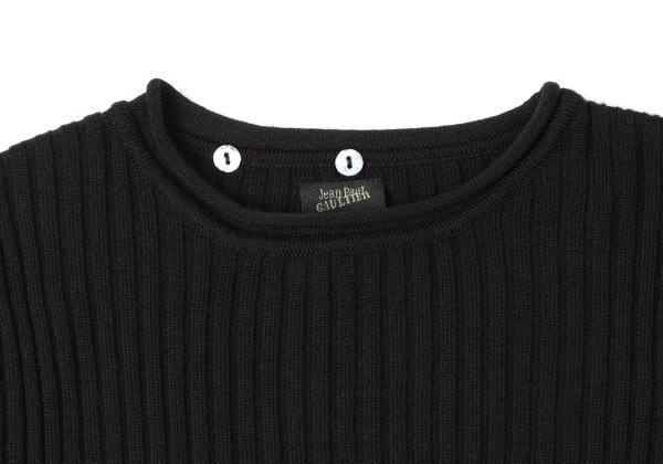 Jean Paul GAULTIER FEMME Wool Rib Knit Sweater Black Size 40