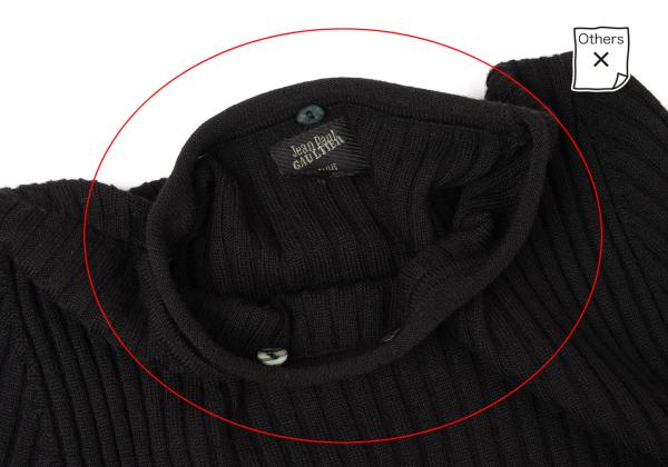 Jean Paul GAULTIER FEMME Wool Rib Knit Sweater Black Size 40