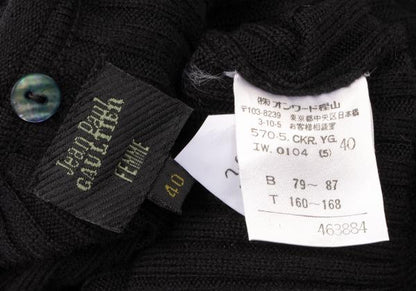 Jean Paul GAULTIER FEMME Wool Rib Knit Sweater Black Size 40