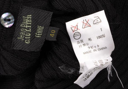 Jean Paul GAULTIER FEMME Wool Rib Knit Sweater Black Size 40