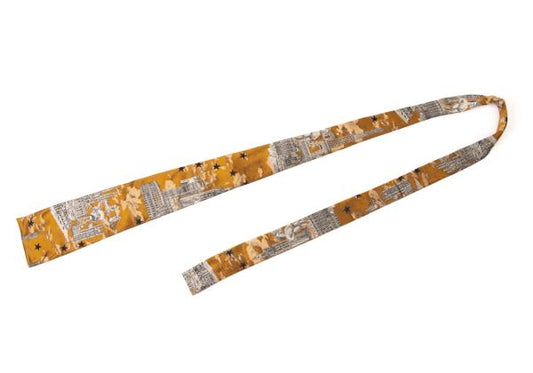 JPG by GAULTIER Eiffel Tower Jacquard Silk Tie Yellow Gray