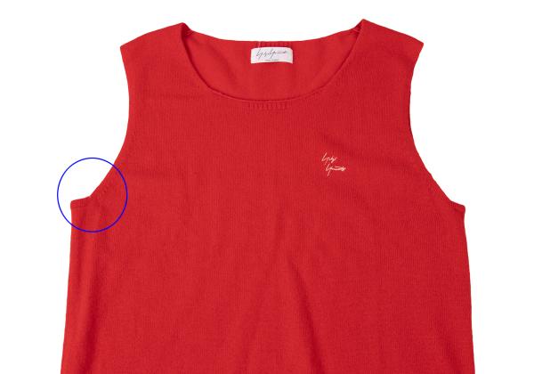 Yohji Yamamoto POUR HOMME Cashmere Logo Vest Red Knit Size 3