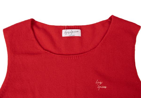 Yohji Yamamoto POUR HOMME Cashmere Logo Vest Red Knit Size 3