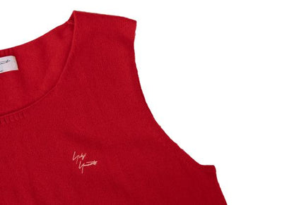 Yohji Yamamoto POUR HOMME Cashmere Logo Vest Red Knit Size 3