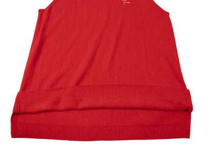 Yohji Yamamoto POUR HOMME Cashmere Logo Vest Red Knit Size 3