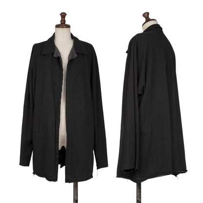 Y's Mixed Material Buttonless Jacket Black Size 3