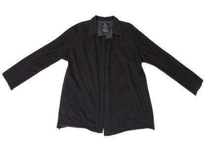 Y's Mixed Material Buttonless Jacket Black Size 3