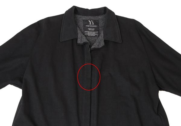 Y's Mixed Material Buttonless Jacket Black Size 3