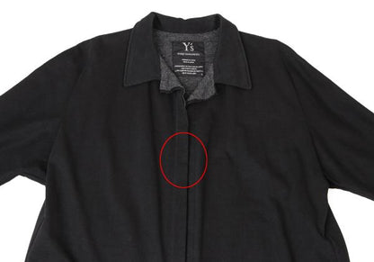Y's Mixed Material Buttonless Jacket Black Size 3