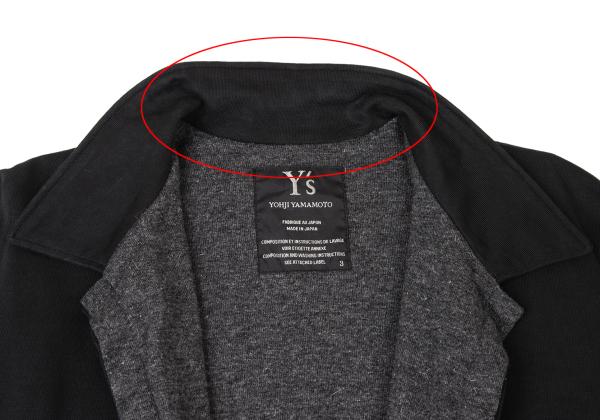 Y's Mixed Material Buttonless Jacket Black Size 3
